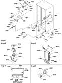 Drain, Rollers, and Evaporator Assy Diagram and Parts List for SX522VW P1320501W W Amana Refrigerator