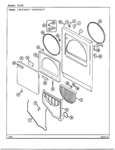 Door Diagram and Parts List for 8749A71  Norge Dryer