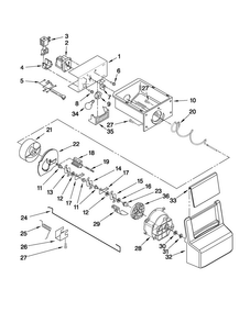 Motor And Ice Container Parts Diagram and Parts List for MSD2272VES02  Maytag Refrigerator