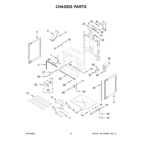 Chassis Parts Diagram and Parts List for MFES4030RS1  Maytag Range