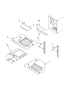Shelf Parts Diagram and Parts List for JUB24FLARS00  Jenn-Air Wine and Beverage Cooler