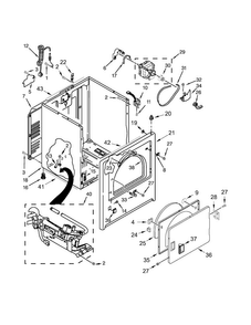 Cabinet Parts Diagram and Parts List for MGDC555DW2  Maytag Dryer