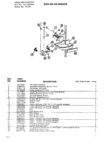 Add On Ice-maker Diagram and Parts List for 20804A  Amana Refrigerator