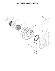 Blower Unit Parts Diagram and Parts List for JGD3430BB00  Jenn-Air Cooktop