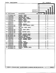 Door/drawer Page 2 Diagram and Parts List for DF253670  Magic Chef Range