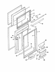 Inner Door Diagram and Parts List for RTD23A-9E16A  Maytag Refrigerator