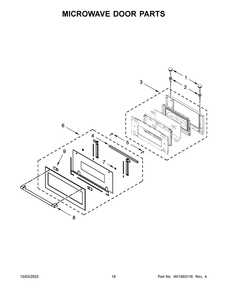 Microwave Door Parts Diagram and Parts List for MOEC6030LZ01  Maytag Microwave Oven Combo