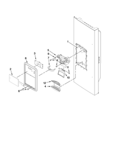 Dispenser Front Parts Diagram and Parts List for MFI2269VEM4  Maytag Refrigerator