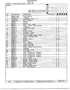 Fresh Food Door Page 2 Diagram and Parts List for 22922-7A  Admiral Refrigerator