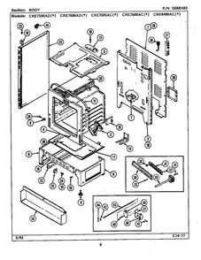 Body Diagram and Parts List for CRE7500ADA  Maytag Range