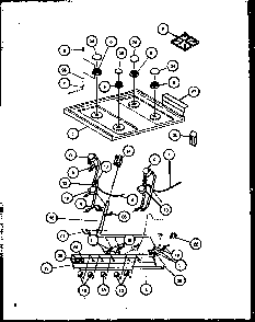 Cooktop Diagram and Parts List for RLS363UW-P1141092NW  Caloric Range