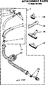 Attachment Parts Diagram and Parts List for 11620980  Kenmore Canister Vacuum