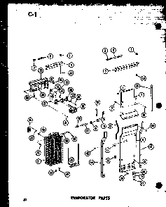 Evaporator Parts Diagram and Parts List for SRI19E-C-P74870-5WC  Amana Refrigerator