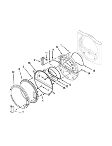 Dryer Door Parts Diagram and Parts List for MLE20PDCGW0  Maytag Washer Dryer Combo