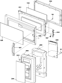 Door & Control Panel Diagram and Parts List for MVH340L P1319508M Amana Microwave