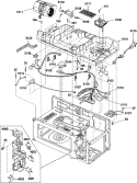 Interior Components Diagram and Parts List for MVH340L P1319508M Amana Microwave