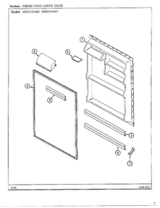 Fresh Food Inner Door Diagram and Parts List for HMG-191460  Admiral Refrigerator