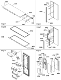 Refr. Door, Trim and Handles Diagram and Parts List for SRD23VW P1315306W W Amana Refrigerator