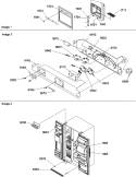 Facade Dispenser Cover, Elec Brkt Assy Diagram and Parts List for SRD23VW P1315306W W Amana Refrigerator