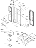 Lights, Hinges and Shelving Diagram and Parts List for SRD23VW P1315306W W Amana Refrigerator