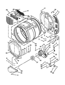Bulkhead Parts Diagram and Parts List for MDG25PRAWW2  Maytag Dryer