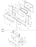 Oven Door and Storage Drawer Diagram and Parts List for ARTC7003L P1143636N L Amana Range