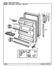 Fresh Food Door Diagram and Parts List for HRNT1919 CL55A Maytag Refrigerator