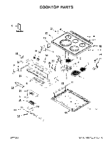 Cooktop Parts Diagram and Parts List for 66495223711  Kenmore Range