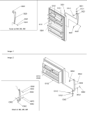 Door Handles and Shelves Diagram and Parts List for TR25V2E P1316102W E Amana Refrigerator