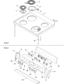 Main Top and Backguard Assembly Diagram and Parts List for ARR6102W P1143605N W Amana Range