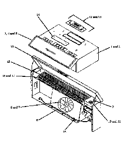 Vent Hood Diagram and Parts List for EST3992W P1132643NW Caloric Range