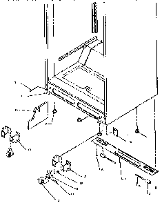 Cabinet Bottom Diagram and Parts List for THI18S3W-P1195401W  Amana Refrigerator