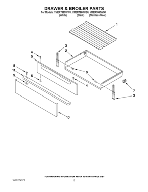 04 - DRAWER & BROILER PARTS Diagram and Parts List for YMER7660WW0  Maytag Range