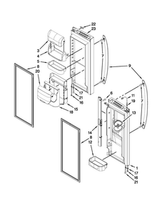 Refrigerator Door Parts Diagram and Parts List for MFI2269VEB7  Maytag Refrigerator