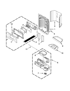 Dispenser Front Parts Diagram and Parts List for 5MFX257AA001  Maytag Refrigerator