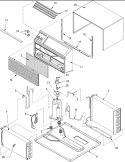 Outer Case and Tubing Diagram and Parts List for TE10085W2 PTE10085W2 Amana Air Conditioner