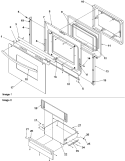 Oven Door and Storage Diagram and Parts List for ARR3601LL P1143650NLL Amana Range
