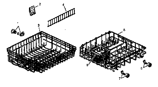 Rack Assembly Diagram and Parts List for ADU3000C-P1188327W  Amana Dishwasher