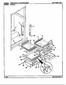 Shelves & Accessories Diagram and Parts List for RTD21A-AH71F  Maytag Refrigerator