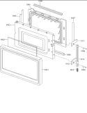 Door Diagram and Parts List for RMC810E P1180503M Amana Microwave