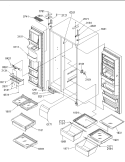 Refrig / Fz Lights and Hinges Diagram and Parts List for SRD20S4E P1190816W E Amana Refrigerator