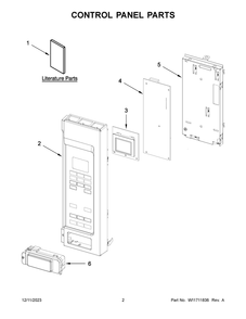 Control Panel Parts Diagram and Parts List for MMV4207JB01  Maytag Microwave