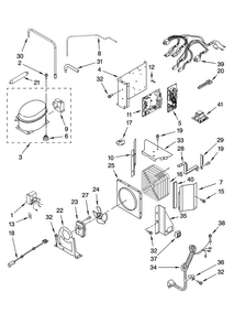 Upper Unit Parts Diagram and Parts List for JS42SEDUDB01  Jenn-Air Refrigerator