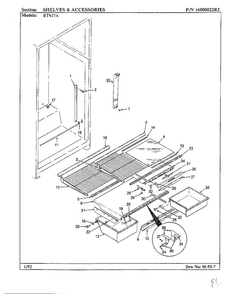 Shelves And Accessories Diagram and Parts List for 17694  Maytag Refrigerator