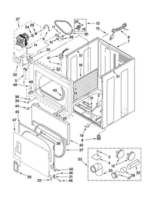 Cabinet Parts Diagram and Parts List for MGDX550XW0  Maytag Dryer