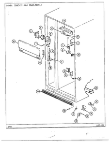 Fresh Food Compartment Diagram and Parts List for 52153-0A  Admiral Refrigerator