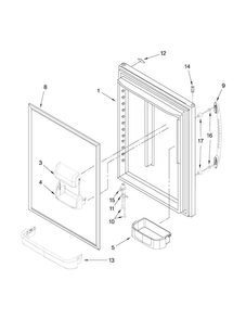 Refrigerator Door Parts Diagram and Parts List for MBF2258WEB1  Maytag Refrigerator