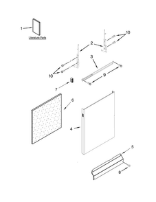 Door And Panel Parts Diagram and Parts List for ADB1300AFB0  Amana Dishwasher