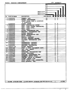 Freezer Compartment Page 2 Diagram and Parts List for HMG211470  Admiral Refrigerator