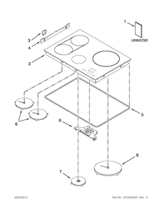 Cooktop Parts Diagram and Parts List for JIC4430XB00  Jenn-Air Cooktop